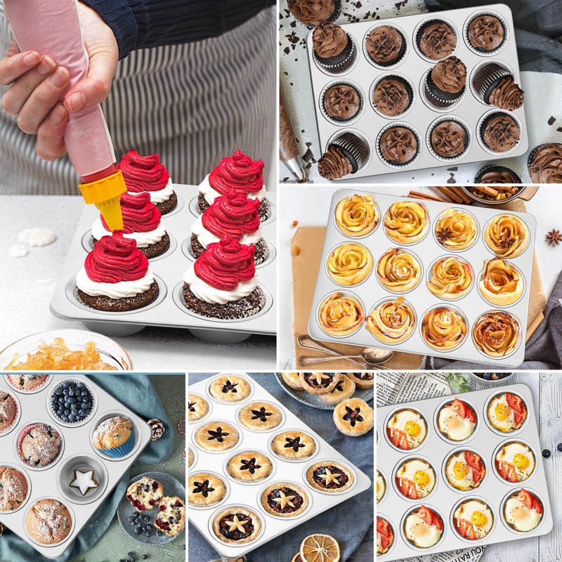 HaWare Stainless Steel Muffin Mould for 12 Muffins