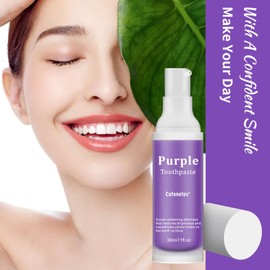 Purple Toothpaste for Teeth Whitening, Gentle on Enamel Toothpaste Whitening, 3D Brightening, Sensitive Teeth, Tooth Stain Removal, Mint
