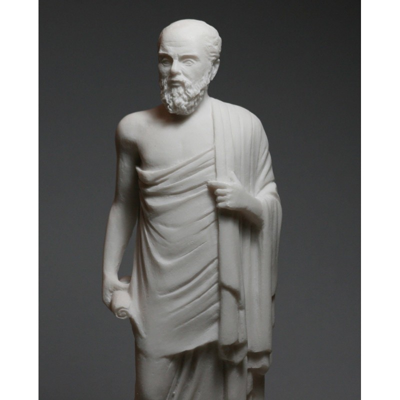 Greek Philosopher Socrates Cast Marble Statue Sculpture Figure 9.45 inches