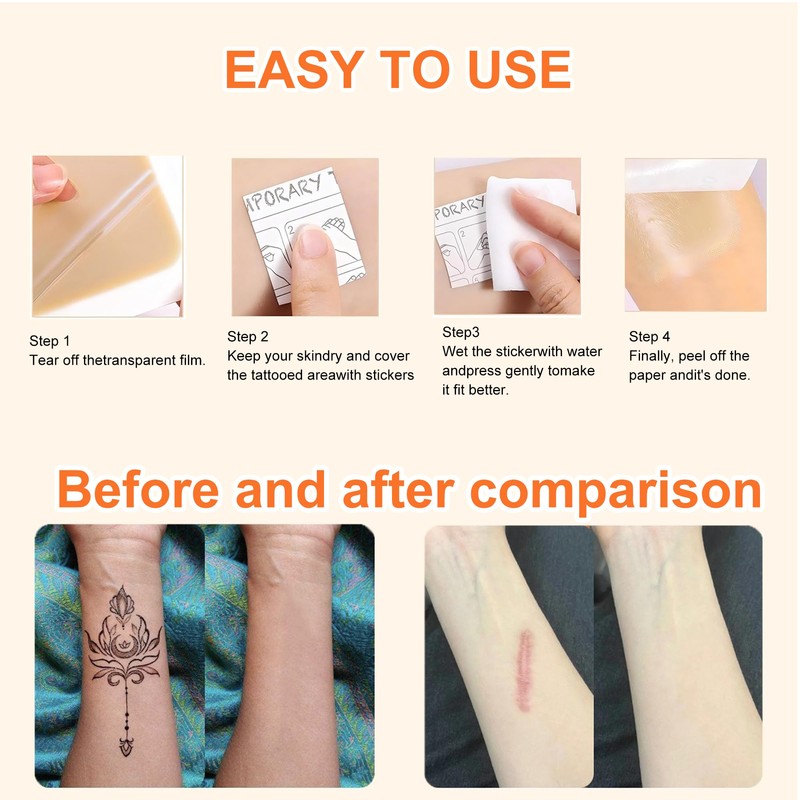 8 Pack Tattoo Cover Up Patch, Ultra Thin Waterproof &