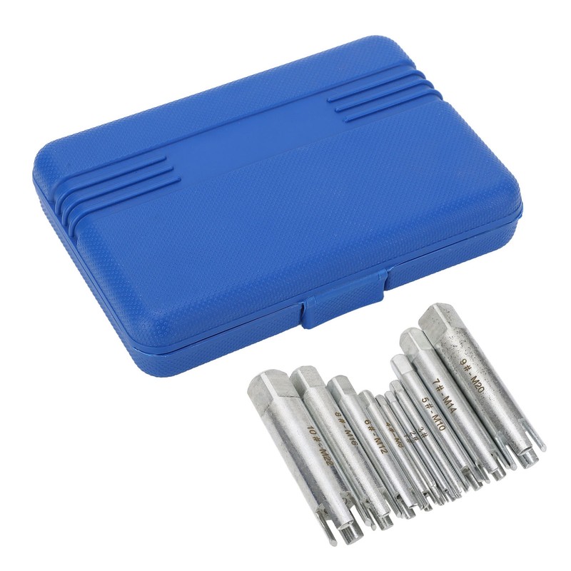 10Pcs Screw Tap Extractor Set Quenched Alloy Steel Broken Screw