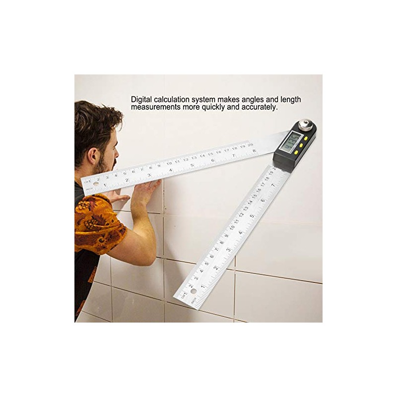 Digital Protractor 10-390 mm Digital Protractor 360° Angle Measuring with