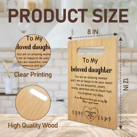 Gifts For Daughter, Recipe For A Special Bamboo Cutting Board Present, Mother's Day Birthday Christmas Gifts For Best Daughter From Mom, Home Kitchen Decorations, Wood Charcuterie Boards -56