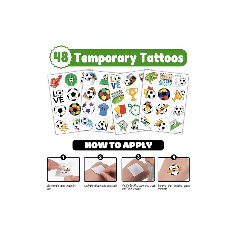 Soccer Party Favors Set with Tattoos and Balloons