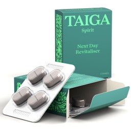 Taiga Spirit, Party Recovery and Natural Liver Detox- Unique Scientific Formula (Lignin, Vitamin B1 and Glycine) - Sustainable Ingredients - Vegan Food Supplement - 8 Tablets
