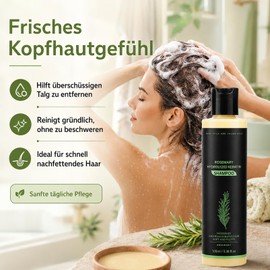 Rosemary Shampoo Hair Growth, Rosemary Hair Shampoo, Keratin Shampoo with Rosemary Extract for Fine, Oily & Thinning Hair, Gentle Scalp Care for Women and Men, Deep Cleansing Shampoo