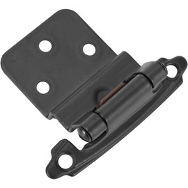 Cokritsm 1/2 inch Black Self Closing Cabinet Hinges, Modern & Contemporary Style, Metal Finish, Plated, Surface Mount, 30PCS