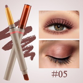 Apooliy 2 in 1 Cream Eyeshadow Stick,High Pigment Matte Eye Shadow Brightener Sticks,Waterproof Eye Makeup Pen,Long Lasting