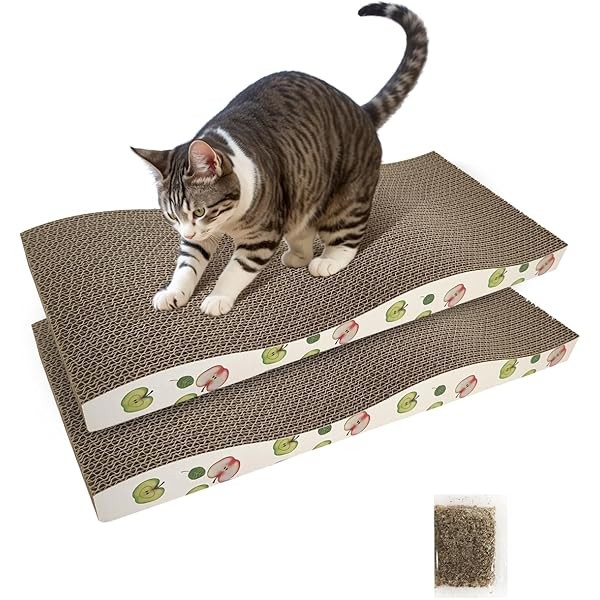 Cat Scratching Board, Corrugate Cat Scratcher for Indoor Cats with