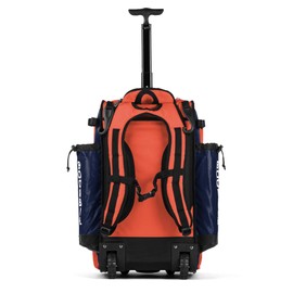 Boombah Catchers Superpack Hybrid Rolling Bat Bag - BM-9060C23 Navy/Orange - Wheeled & Backpack Version