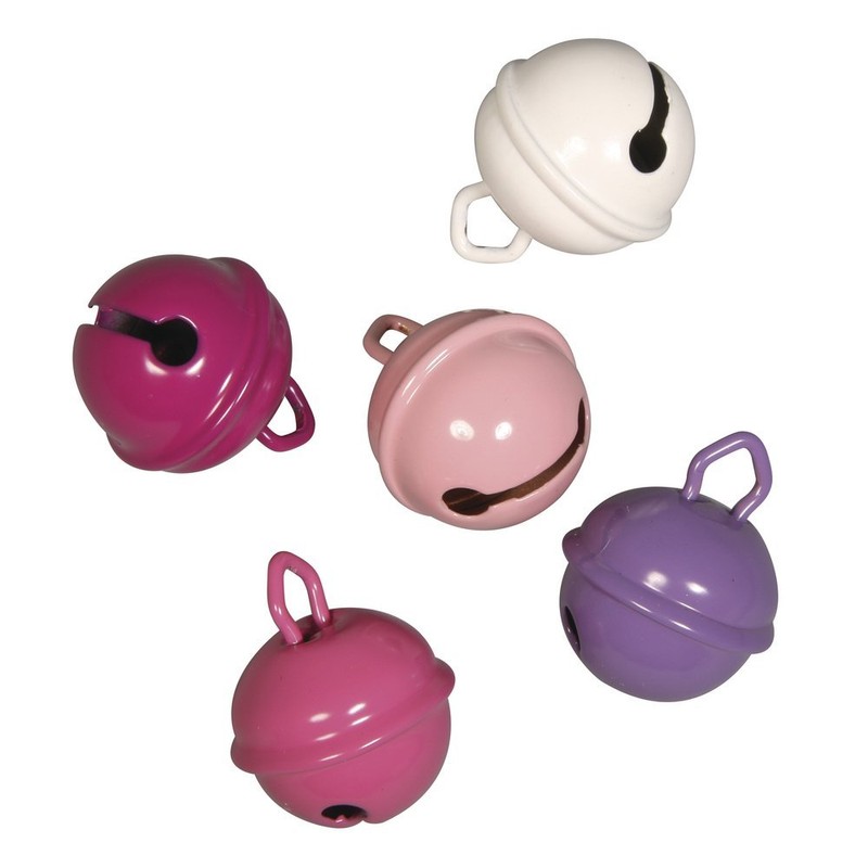 Rayher Metal Bells, Pink Mix, 19mm ø, tab-Bag 5pc, 1.2
