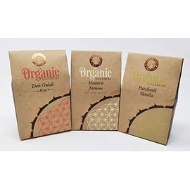 Organic Goodness Wax Melts 3 Mix Fragrances Pack, 9 wax melts in One pack- Jasmine, Patchouli-Vanilla, Rose with JRose Souvenir (5)