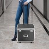 Portable Rolling File Box with Telescopic Handle, Locking Mobile Business