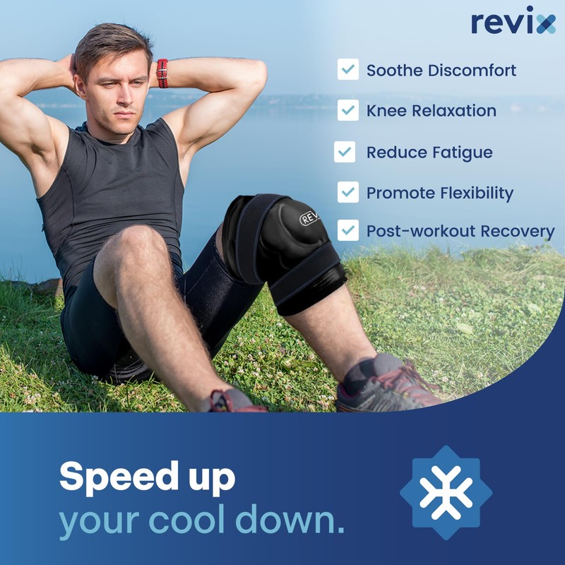 REVIX 20'' XXXL Reusable Ice Knee Wrap for Discomfort Reduction,