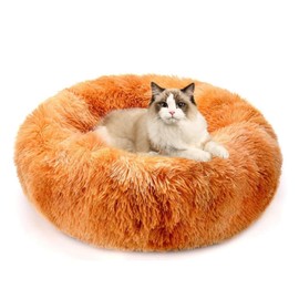PETCUTE Dog Bed Cat Bed for Indoor Cats Washable Plush Donut Pet Bed Soft Calming Cuddler Kennel Small Medium Large