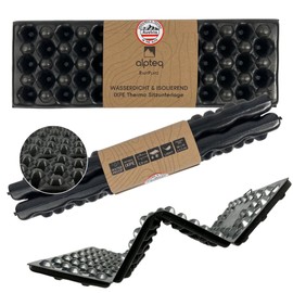 Alpteq® RastPlatz Folding Seat Mat, Ultralight 52 g, Waterproof & Insulating, IXPE Thermal Seat Pad, 30 x 40 cm, Black