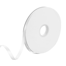 sourcing map Satin Ribbon, 3/8 Inch x 100 Yards White Double Face Polyester Satin Ribbon for Gift Wrapping, Crafts, Wedding Party Decorations, Bow Making