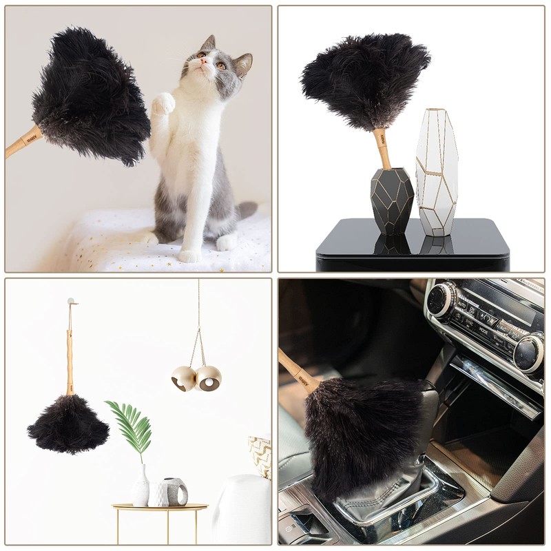 Aldwin Ostrich Feather Duster, 16 inch Black Genuine Ostrich Feathers