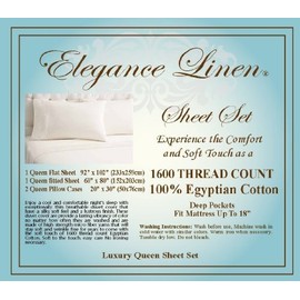 Elegant Comfort  1800 Thread Count - Wrinkle Resistant - Egyptian Quality Ultra Soft Luxurious 4 pcs Bed Sheet Set, Deep Pocket Up to 16 - Many Size  