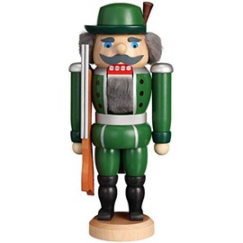 Seiffener Volkskunst German Nutcracker Hunter, Height 25 cm / 10 inch, Original Erzgebirge