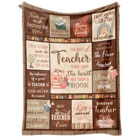 Teacher Gifts, Teacher's Day Gifts, Teacher Appreciation Gifts, Gifts for Teachers Women Men, Thanksgiving Gifts for Teachers, Brown Flannel Throw Blanket 50" X 60"