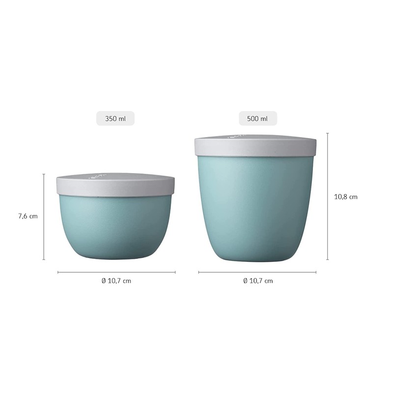 Mepal Snackpot Duo Pack Ellipse, Practical Container for Storing and