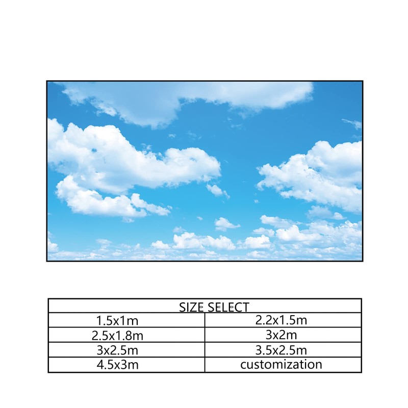 YongFoto 4.5 x 3 m Vinyl Photo Background Blue Sky