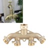 G3/4 Brass 4‑Way Garden Hose Splitter Ball Valve Hose Adapter