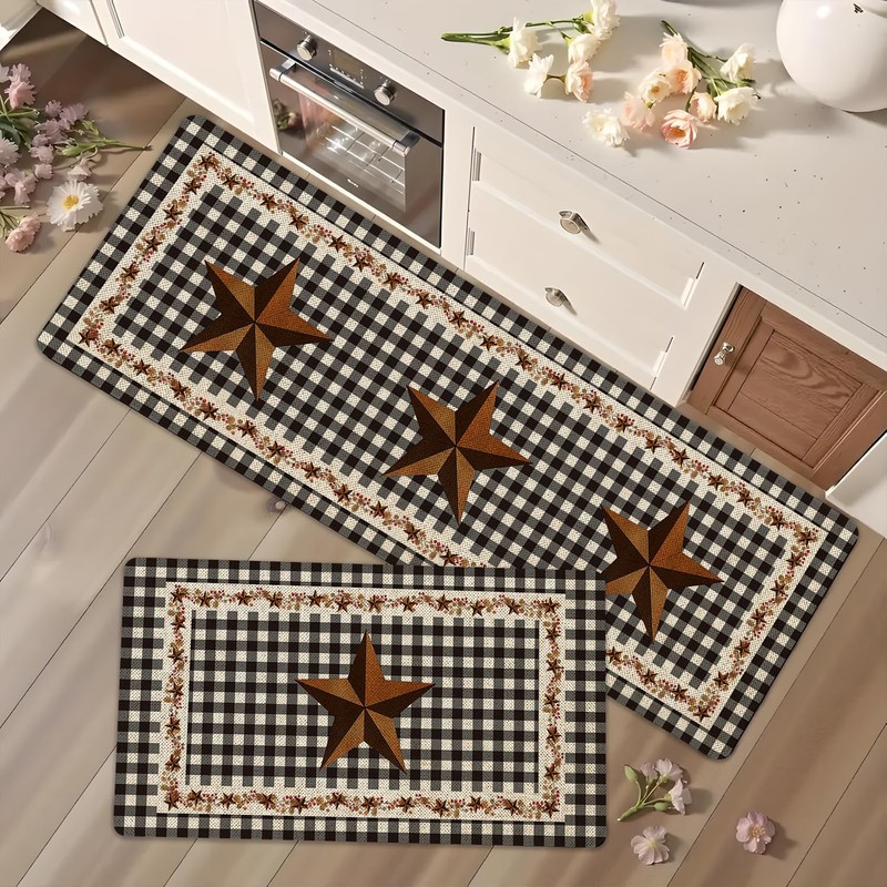 Xspatroias Farmhouse Western Kitchen Rugs Mat Set of 2