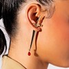 Inateannal Punk Sword Stud Earrings Gold Long Ruby Sword Stud