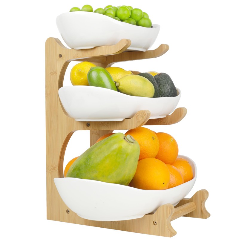 Seven Sparta 3 Tier Fruit Bowl for Kitchen Counter (PLUS