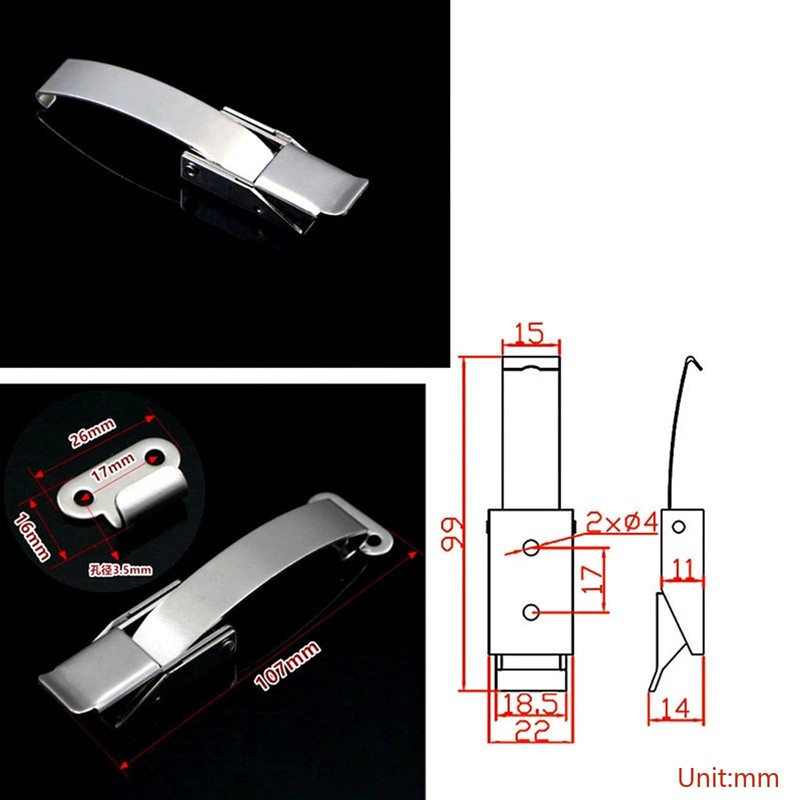Box Toggle Latch, 99mm Stainless Steel Spring Loaded Toggle Latch