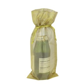 Ribbon Bazaar Metallic Sheer Bag - Gold 6-1/2" X 15" 1pc