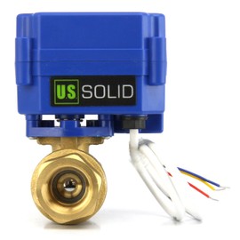 U.S. Solid Motorized Ball Valve- 1/2inches Brass Electrical Ball Valve with Full Port, 9-24V AC/DC and 3 Wire Setup