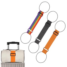 T Tersely 3 Pack Luggage Straps Bag Bungees for Carry on Bag,Luggage Belt for Suitcase,Travel Suitcase Elastic Strap Adjustable Belt(Black+Orange+Colorful)