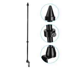 Motorcycle Flagpole, Universal Motorcycle Auto Flagpole Rear Seat Luggage Rack Mount Flag Pole Accessory (Black)