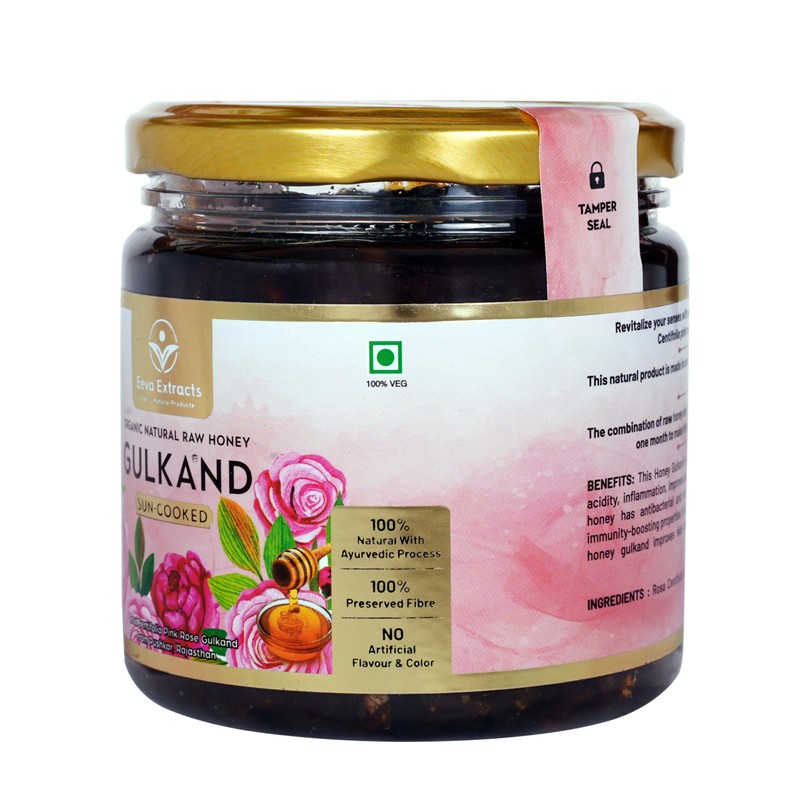 Eeva Extracts Lab-Tested Organic Rose Honey Jam – Raw &