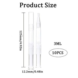Empty Nail Oil Pen with Brush, 10 Stück Nagelöl Stift 2ml Transparent für Nagelhautöl, Nagelölstift Leer mit Pinselspitze, Lipgloss, Kosmetikbehälter
