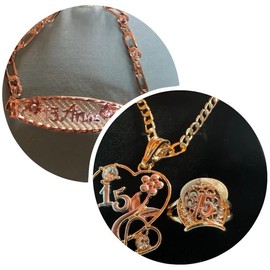 Quinceañera Jewelry Bundle 4 Piece Bracelet Ring Necktlace and Quince Años Pendant - Bundle Type: Bracelet 2