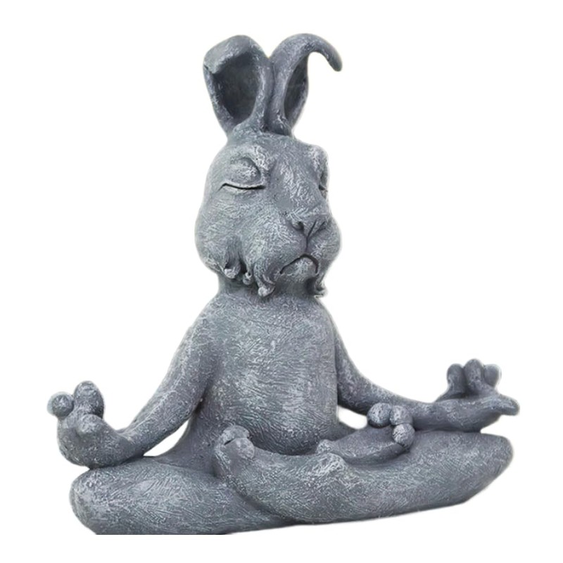 Pujipu Meditating Rabbit Statue Buddha, Zen Rabbit, Zen Garden Rabbit
