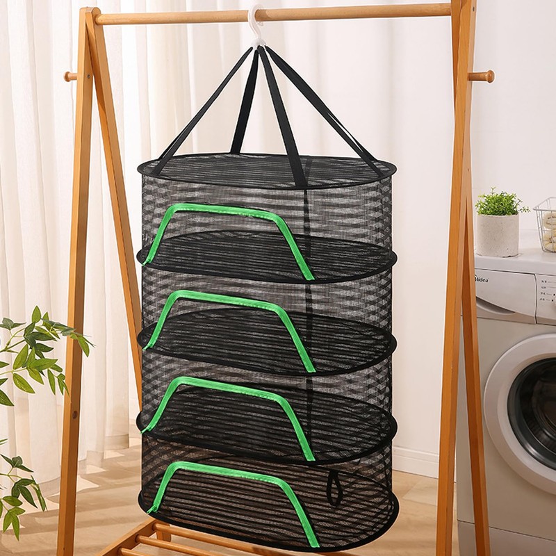 gexuamz Drying Net for Herbs, 4-Layer Herb Dryer Hanging with
