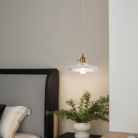dareyu Vintage Mini Pendant Light Fixtures, 9 Inch Glass Kitchen Island Light Fixtures Brass Light Cord Pendant Lights Hanging Light for Living Room Bedroom Hallway Dining Room E26