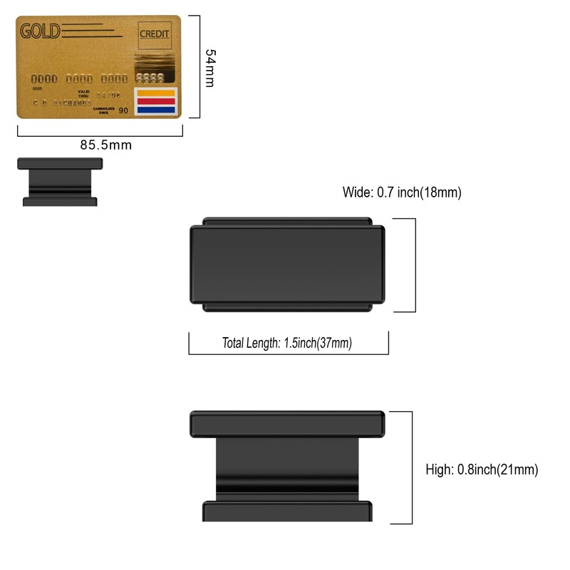 Amerdeco 10 Pack Matte Black Cabinet Knobs 1.46 Inch(37mm) Single