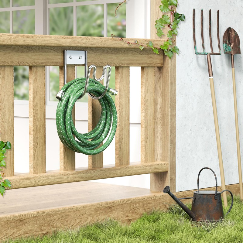 Josmimic Stainless Steel Garden Hose Holder - Silver SS304 Water
