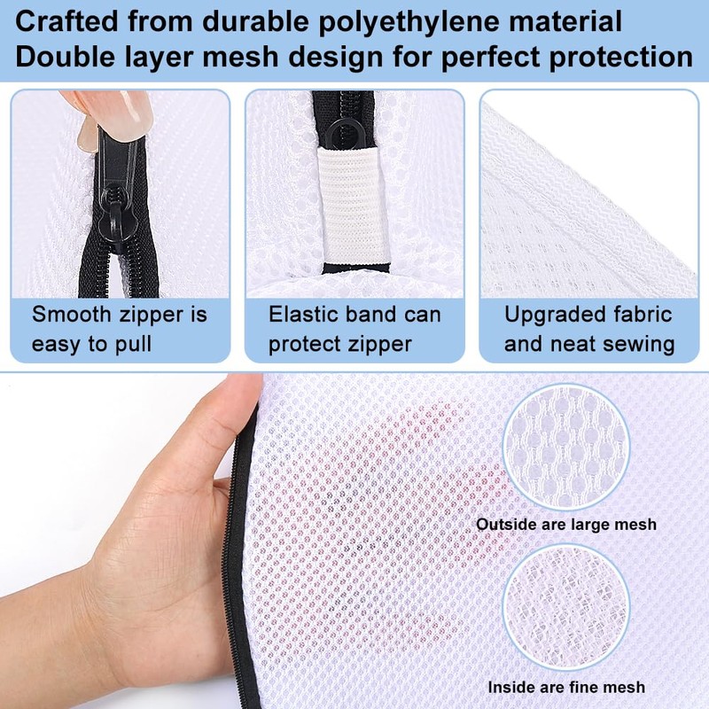 Vivifying Shoes Washing Bags, Set of 2 Mesh Shoes Laundry