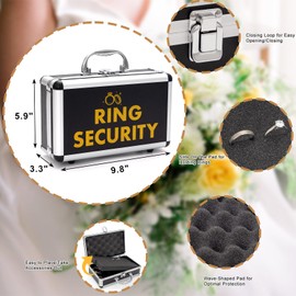 Ring Security Wedding Bearer Box With Rings Holder Pad - Security Briefcase, Proposal Bearer Sunglasses, Kids Toy Handcuffs, Earpiece & Toy Badge, Proposal Ideas Wedding Box Gifts Set for Ceremony