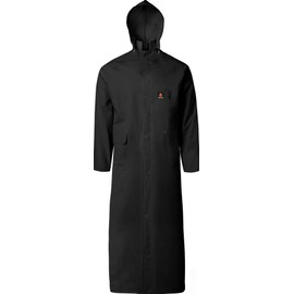 Ironwear 9221FR Flame Retardant Rain Jacket Riding Coat with Detachable Hood and Vented Back Black