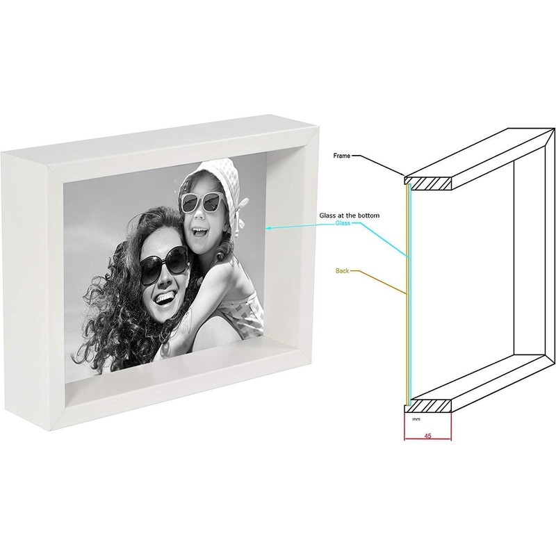 BD ART 5 x 7-Inch Box Picture Photo Frame, White