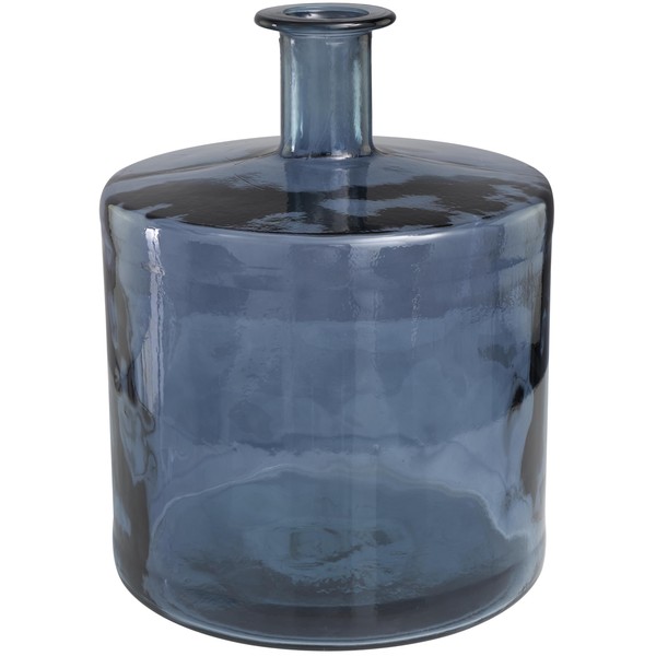 Deco 79 Recycled Glass Handmade Decorative Vase Spanish Bottleneck Centerpiece