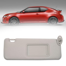 Dasbecan Gray Right Passenger Side Sun Visor Compatible with 2005-2010 Toyota Scion TC Replaces# 74320-21210-B3